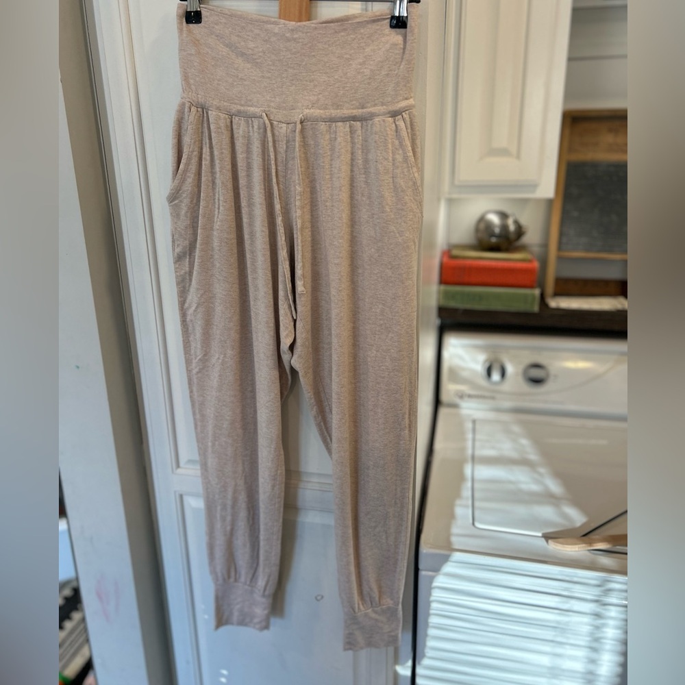 Seraphine Neutral Oatmeal Marl Comfy over bump pyjama bottoms